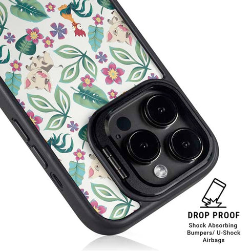 Disney Princess Moana Pua and Heihei Pattern iPhone 15 Pro Kickstand Case